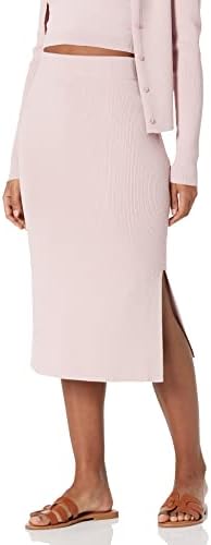 The Drop Women's Vera Slim Side-Slit Midi Sweater Skirt