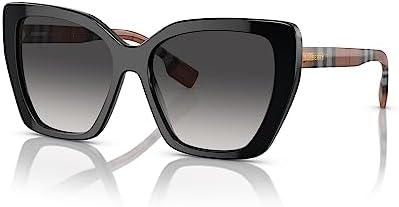 BURBERRY BE 4366 40418G Black Plastic Cat Eye Sunglasses Grey Gradient Lens