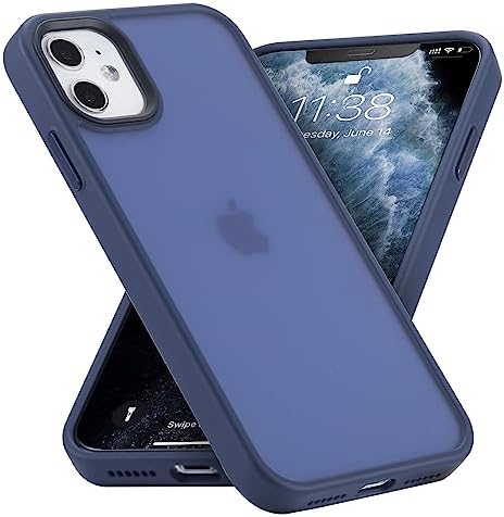 Yriklso for iPhone 11 Phone Case, Shockproof for iPhone 11 Case, Military Grade Drop Protection, Protective Hard Back Slim Translucent Case for iPhone 11 6.1'', Frosted Blue
