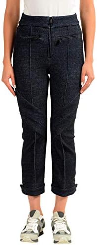 Moncler Women's Wool Dark Blue Cropped Casual Pants US 6 IT 42