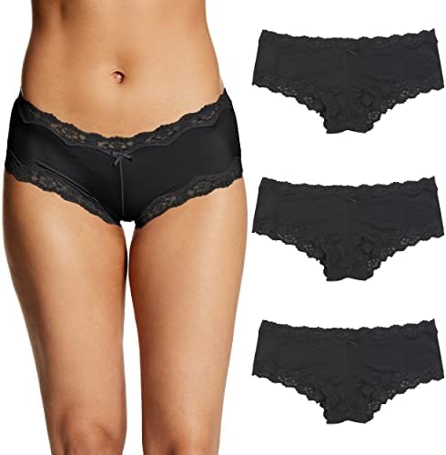 Maidenform Women's Cheeky Panty Pack, Sexy Must Haves Hipster Underwear with Low-Rise Fit, 3-Pack