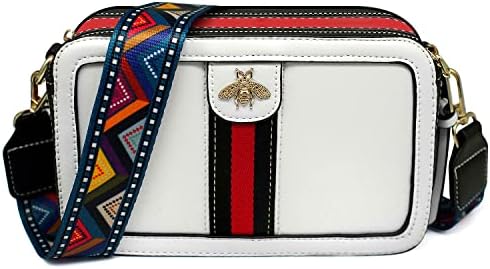 Beatfull Designer Bee Crossbody Purse for Women PU Leather Shoulder Handbag Camera Clucth