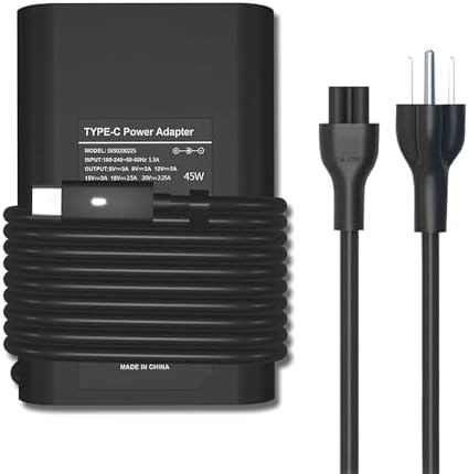 45W Dell USB C Laptop Charger for Dell XPS 13