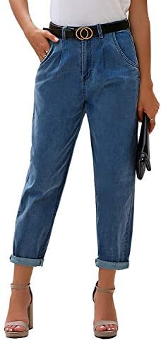 luvamia Mom Jeans for Women Trendy High Waisted Stretchy Loose Jeans for Women Denim Pants