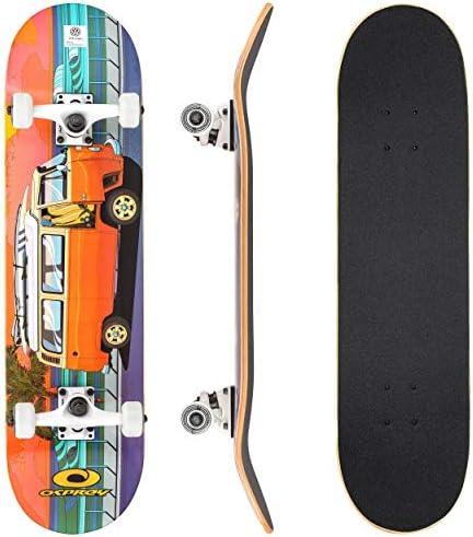 Osprey Volkswagen Professional Skateboard| for Beginners, 31 Inch Double Kick Concave Adult Skateboard with ABEC 7 Bearings – 220lbs Max User Weight– Official VW Designs