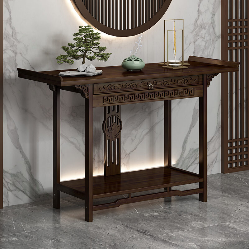 New Chinese Style Console Altar Zen Hall Accessible Luxury Entrance Cabinet Living Room Side View Long Narrow Table Fragrant Desk