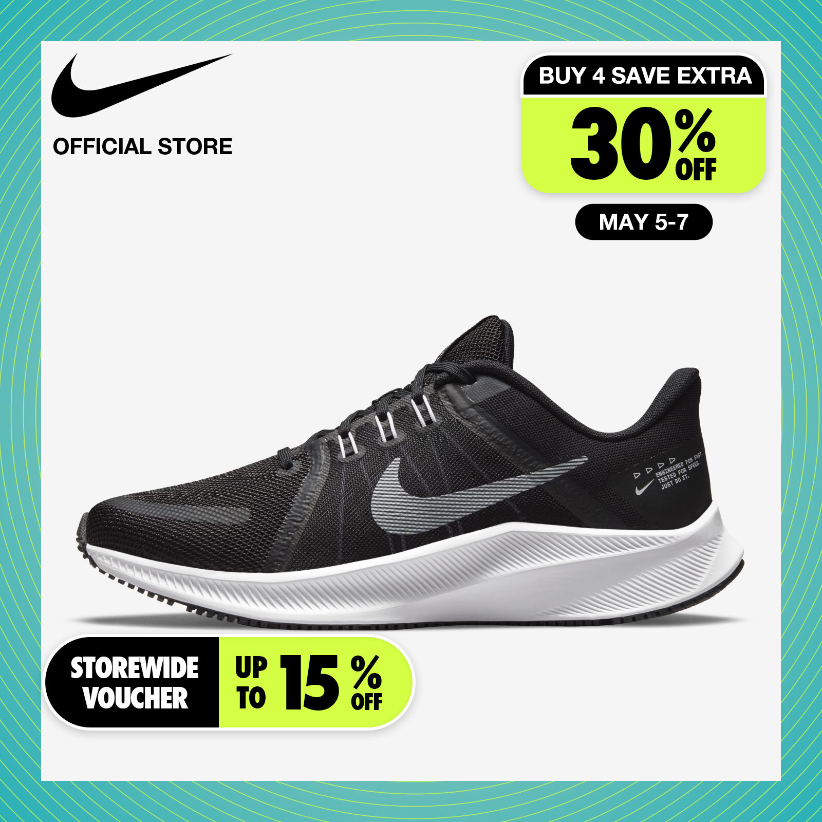 Nike Women's Quest 4 Running Shoes - Black