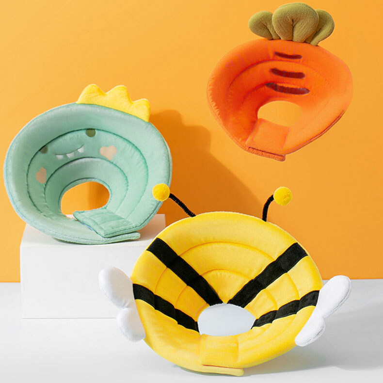 DY Loving Soft Pet Recovery Elizabeth Circle Convenient Dog Rehabilitation Circle Cute Animal Shaped Sponge Veterinaries Wound Healing Collar