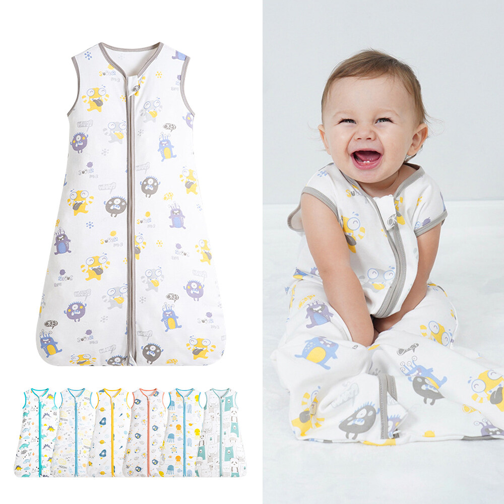 New Summer Baby Sleeping Bag For Newborn Baby Wearable Blanket Summer Cotton Print Vest Sleep Sack Baby Boys Girls