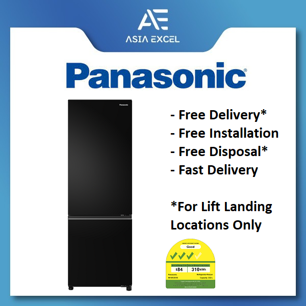 PANASONIC NR-BV361BPKS 332L BLACK 2 DOOR BOTTOM FREEZER REFRIGERATOR