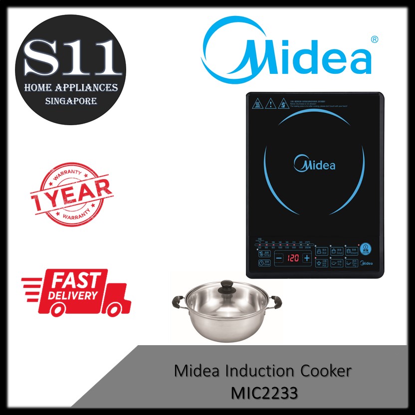 MIDEA MIC2233 INDUCTION COOKER WITH FREE POT - 1 YEAR MANUFACTURER WARRANTY [READY STOCK & DELIVER WITHIN 3 DAYS]