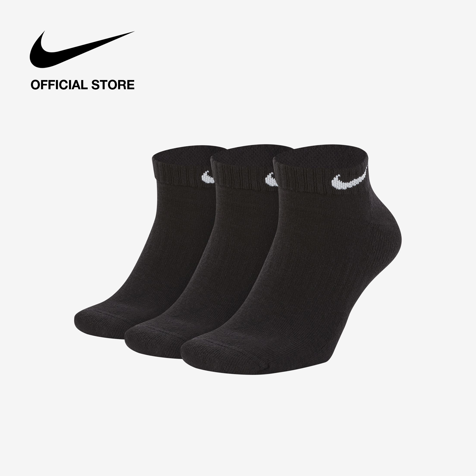 Nike Unisex Everyday Cushioned  Training Low Socks (3 Pairs) - Black