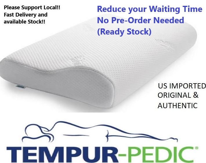 Cheapest 100% AUTHENTIC US JP TEMPUR TEMPUR-PEDIC® ORIGINAL Ergonomic NECK Pillow [White Cover] [Direct from US][M and L size] [READY STOCK][FAST DELIVERY] [PILLOW COVER FOR PURCHASE AS WELL]