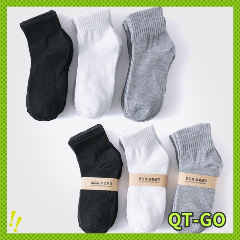 Classic men socks all-match black and white gray men socks solid color socks in tube men casual sports socks