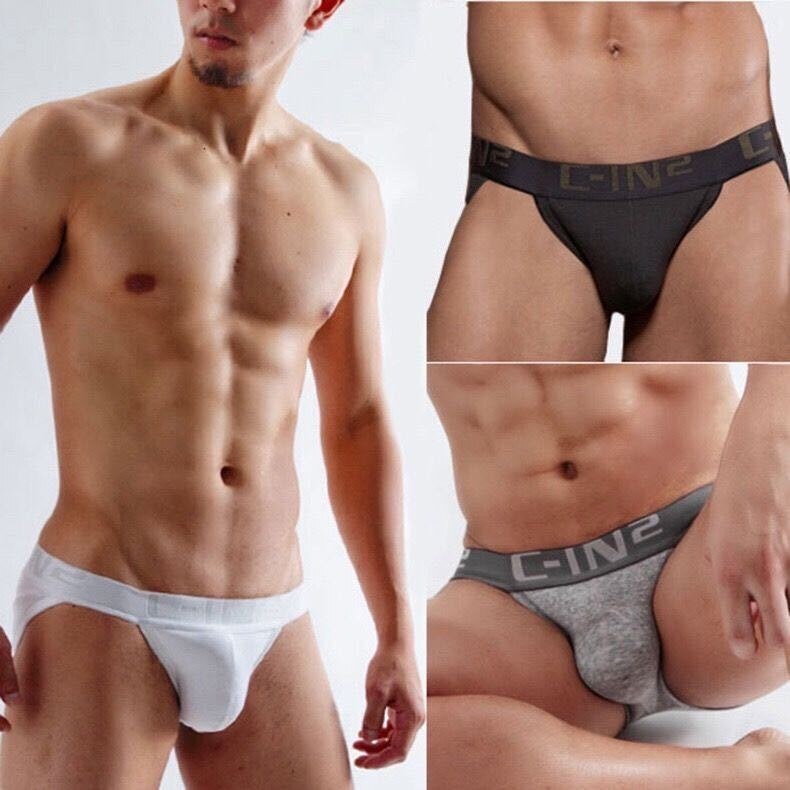{Fashion clothes} C-in2 men 39;s briefs low waist sexy pure cotton breathable comfortable high split bottoms fun u convex Cin2 underwear