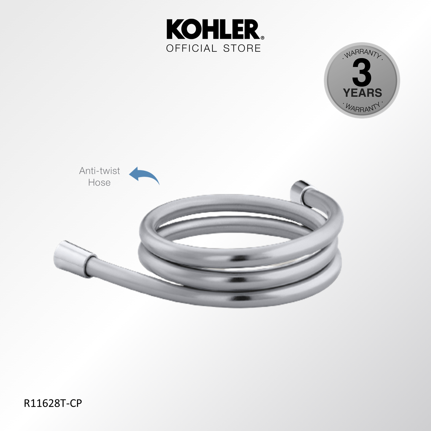 KOHLER 1.5M Anti-kink and Anti-twist Shower Hose, Polished Chrome K-R11628T-CP