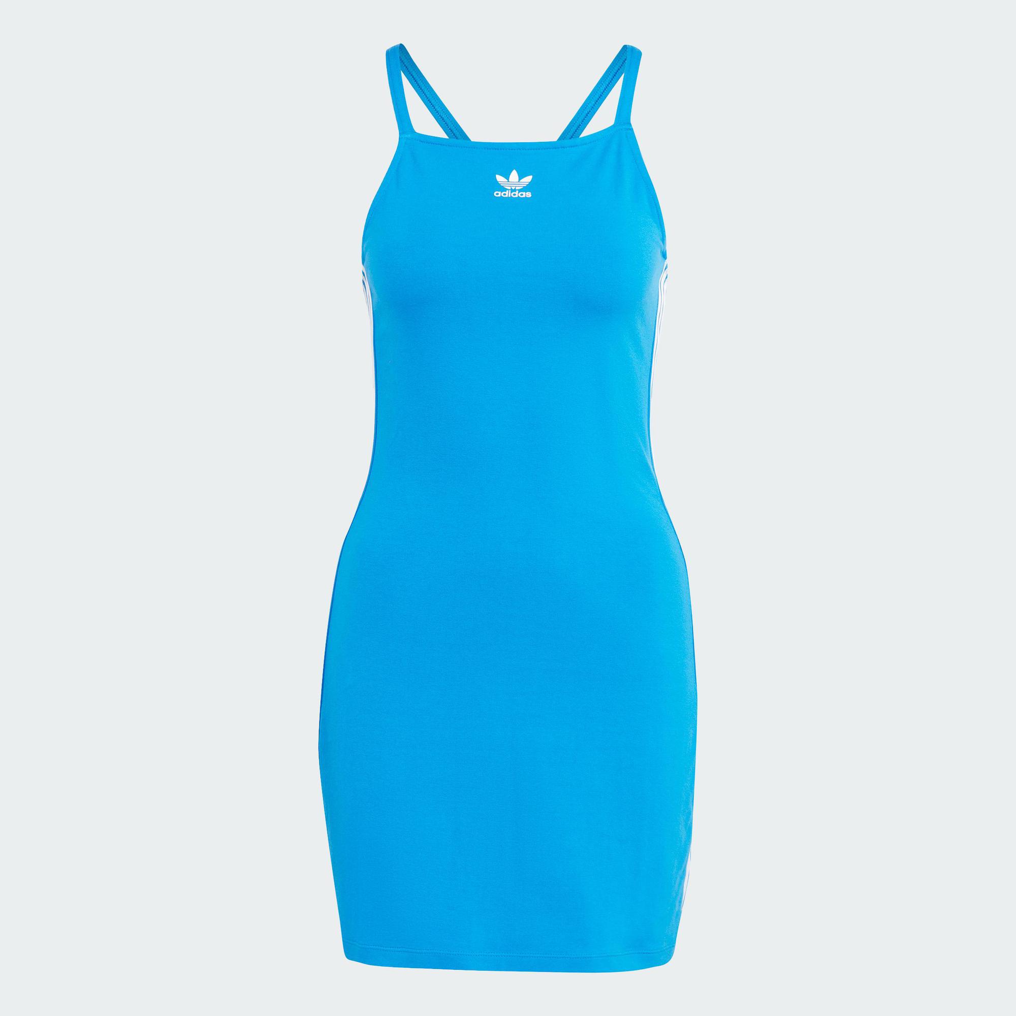 adidas Lifestyle 3-Stripes Mini Dress Women Blue IR8126
